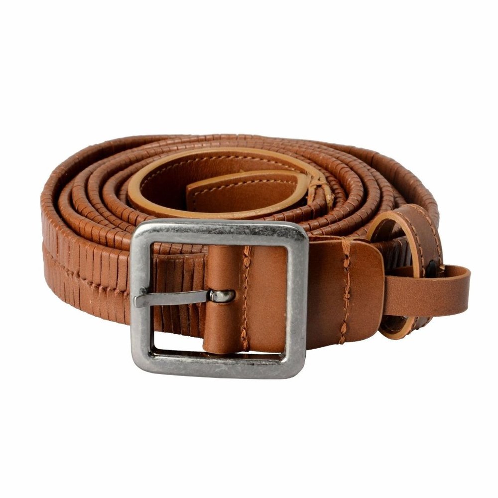 Versace 100% Leather Brown Men's Double Wrap Belt
